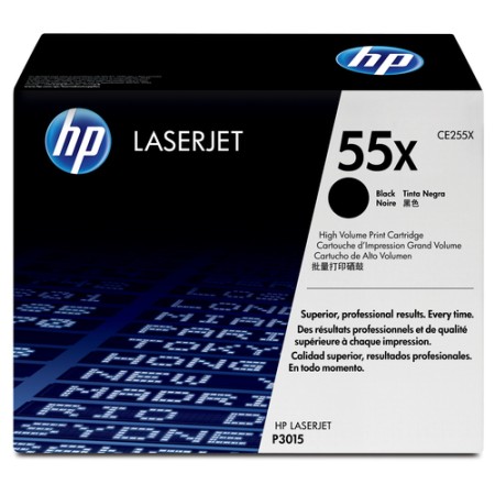 HP TONER NERO 55X PER LJ P3015 CE255X, 12500 PAG