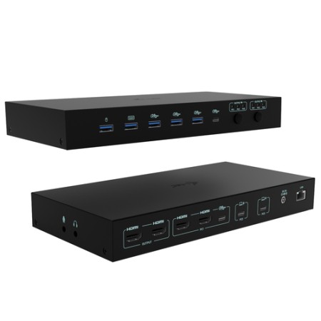 I-TEC DOCKING STATION USB-C KVM PER 3 HOSTS, DUAL DISPLAY, POWER DELIVERY 1X 92W/2X 65W