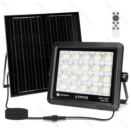 Faretto LED Solare Aigostar 300 W | 3000 lm – 6500 K – IP65