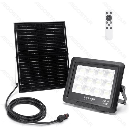 Faretto LED Solare Aigostar 200 W | 2000 lm – 6500 K – IP65 Esterno