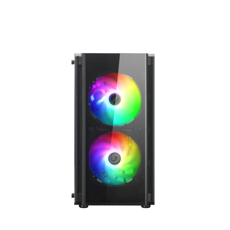 NUWO MICRO CASE ATX BLITZ R28 0.5MM SPCC USB3.0/2.0 3 FAN 12CM ARGB RAINBOW FRONT MESH SIDE GLASS  N