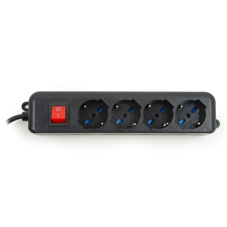 LINK MULTIPRESA 4 PRESE UNIVERSALI ITA/SCHUKO 10/16 A - SPINA 16 A CON INTERRUTTORE NERO