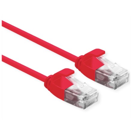 ROLINE CAVO UTP DATA CENTER PATCHCORD CAT.6A, CLASS EA, LSOH, SLIM, ROSSO, 1M