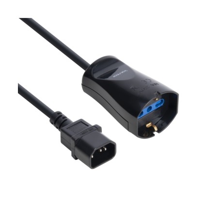 VULTECH CAVO ADATTATORE DI ALIMENTAZIONE IEC14 MASCHIO A PRESA BIPASSO/SCHUKO