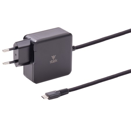 ITEK ALIMENTATORE A MURO PER NB E DISPOSITIVI USB-C, PD 65W, GAN