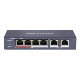 HIKVISION SWITCH 10/100 POE METALLICO L2, UNMANAGED, 4 10/100M RJ45 POE PORTS, 2 10/100M RJ45 UPLINK
