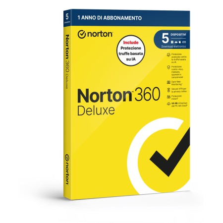 NORTON 360 DELUXE 2026 -ANTITRUFFA- 5 DISPOSITIVI 12 MESI 50GB - IT BOX