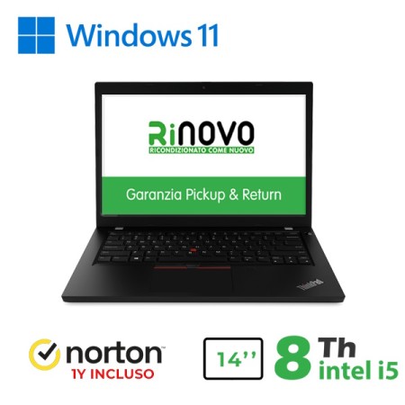 RINOVO LENOVO NB REFURBISHED THINKPAD L490 I5-8X00 DDR4 16GB SSD 240GB W11P NO DVD GRADE A1Y +