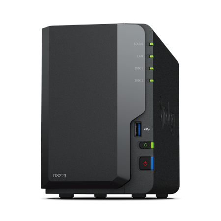 SYNOLOGY NAS TOWER 2BAY 2.5"/3.5" HDD SATA CPU Realtek RTD1619B + 2Gb Ram DDR4 + 1x Gigabit + x3 USB