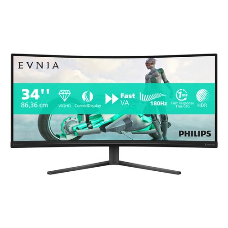 PHILIPS MONITOR GAMING CURVO 34 LED VA 21:9 UWQHD 0,5MS 180HZ, DP/HDMI