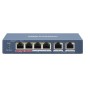 HIKVISION SWITCH 10/100 HI-POE METALLICO L2, UNMANAGED, 4 10/100M RJ45 POE PORTS, 2 10/100M RJ45 UPL