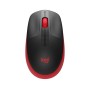 LOGITECH MOUSE WIRELESS M190 FULL-SIZE, OTTICO, USB, ROSSO