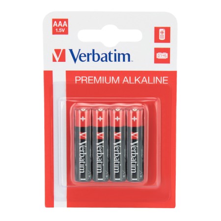VERBATIM ALKALINE BATTERY AA 4-PACK (HANGCARD)