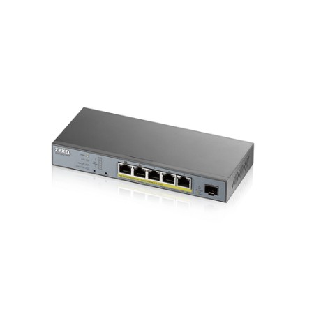 ZYXEL SWITCH MANAGED PER CCTV: 5 PORTE GIGABIT POE (BUDGET 60W) + 1 PORTA SFP, NFLEX