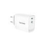 VULTECH CARICATORE ADATTATORE UNIVERSALE, 2 X TYPE-C, PD45 GAN PPS 45W, BIANCO COMPATTO