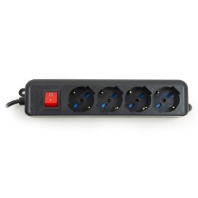 LINK MULTIPRESA 4 PRESE UNIVERSALI ITA/SCHUKO 10/16 A - SPINA 16 A CON INTERRUTTORE NERO