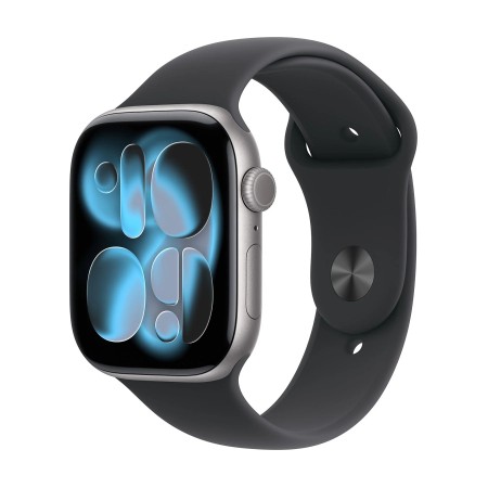 APPLE WATCH SERIES 11GPS + CELLULAR 46MM SPACE GREY ALUMINIUM CASE WITH BLACK SPORT BAND - M/L