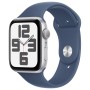 APPLE WATCH SE GPS 44MM SILVER ALUMINIUM CASE WITH DENIM SPORT BAND - S/M