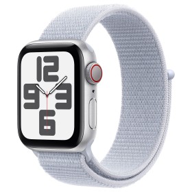 APPLE WATCH SE GPS + CELLULAR 40MM SILVER ALUMINIUM CASE WITH BLUE CLOUD SPORT LOOP
