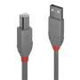 LINDY CAVO USB ANTHRA LINE 2.0 TIPO A MASCHIO A B MASCHIO 3MT DOPPIA SCHERMATURA GUSCIO IN PVC GRIGIO 10 ANNI DI GARANZIA