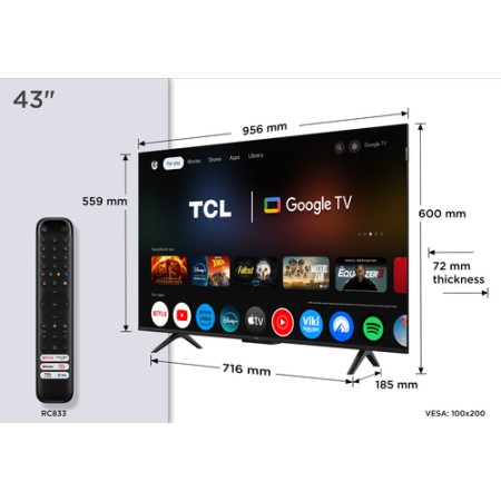 TCL SMART TV QLED 43" 4K