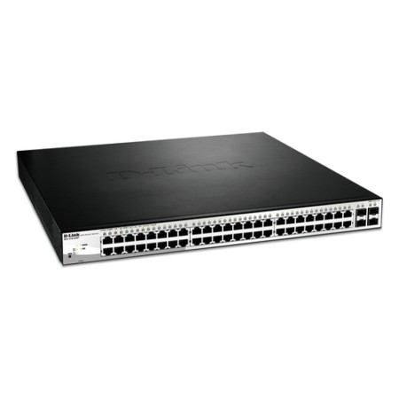 D-LINK SWITCH EASYSMART 52 PORTE GIGABIT POE 370W 4 SLOT SFP/COMBO 19 RACKMOUNT
