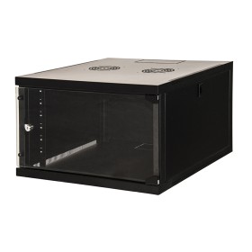 LINK ARMADIO RACK 19" 6 UNITA DA MURO (A)350X (L)540 X PROFONDITA 600 MM. COLORE NERO PORTA VETRO
