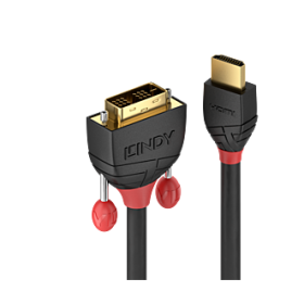 LINDY CAVO HDMI A DVI-D BLACK LINE, 1M