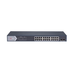 HIKVISION SWITCH 24 PORT GIGABIT UNMANAGED POE SWITCH 2 GIGABIT SFP UPLINK PORTS, 802.3AF/AT, POE PO