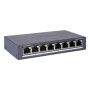 HIKVISION SWITCH 8 PORTE GIGABIT RJ45 PORTS, DESKTOP STEEL CASE UNMANAGED SWITCH