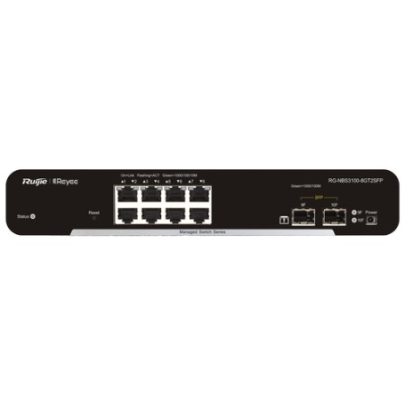 REYEE CLOUD SWITCH MANAGED GIGABIT L2 8 PORTE, 2 SLOT SFP (CHASSIS METALLICO DESKTOP)
