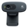 LOGITECH WEBCAM HD C270 USB 1MPX 1280X720  FLUID CRYSTAL MICROFONO INCORPORATO CLIP FISSAGGIO RILEVA