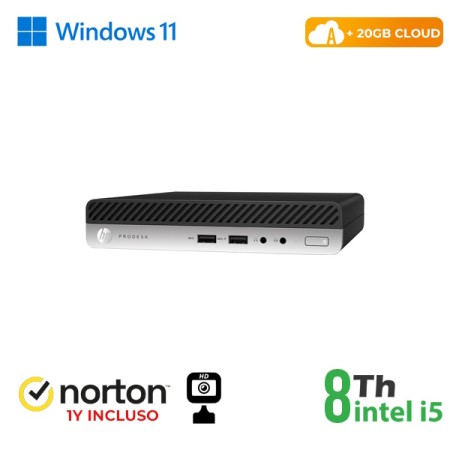 RINOVO ULTRA MINI PC DM HP REFURBISHED  400 G4 i5-8X00T SODDR4 8GB SSD 256GB W11P CLOUD20GB GRADE A