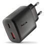 NGS ERA 45W BLACK: CARICATORE GaN DA PARETE UNIVERSALE DA 45W con 2 porte: USB-C + USB-A