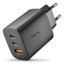 NGS ERA 65W: CARICATORE GaN DA PARETE UNIVERSALE DA 65W CON 3 porte: 2x USB-C + USB-A