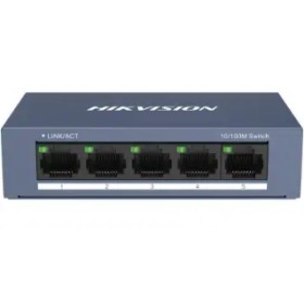 SWITCH HIKVISION 10/100 CASE METALLICO - SOHO 5 10/100M RJ45 PORTS, DESKTOP STEEL CASE UNMANAGED