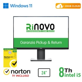RINOVO DELL PC AIO 24" P2419HC + Micro DELL 7070 i5-8X00 8GB 256GB SSD W11P CLOUD20GB GRADE A 1Y