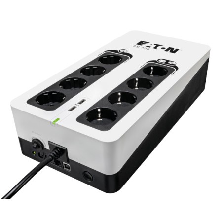 EATON 3S UPS DIN, 700 VA, 420 W, INGR: SCHUKO, USC. (4) SCHUKO (4) SCHUKO SOLO SURRGE, COM. USB, TOW