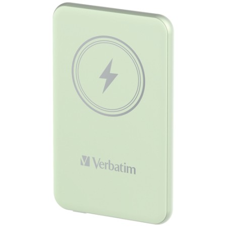 VERBATIM POWER BANK WIRELESS MAGNETICO 5000 mAh VERDE
