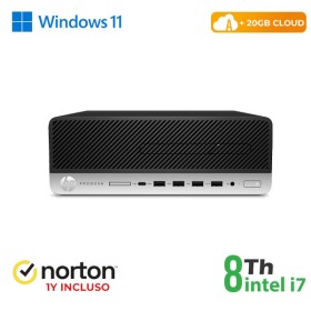 RINOVO PC HP REFURBISHED  600 G4 SFF i7-8X00 DDR4 8GB SSD 256GB W11P CLOUD20GB Grade A 1Y Warranty +