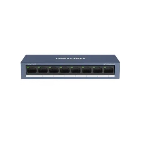 SWITCH HIKVISION 10/100 CASE METALLICO - SOHO 8 10/100M RJ45 PORTS, DESKTOP STEEL CASE UNMANAGED