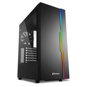 SHARKOON CASE ATX 1XUSB 2.0, 2XUSB 3.0, VETRO TEMPERATO, 1X 120MM FAN FRONT, 7 SLOT ESPANSIONE, ARGB CONTROLLER, PANNELLO FRONT