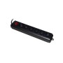 LINK MULTIPRESA 6 PRESE UNIVERSALI ITA/SCHUKO 10/16 A - SPINA 16 A CON INTERRUTTORE NERA