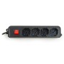 LINK MULTIPRESA 4 PRESE UNIVERSALI ITA/SCHUKO 10/16 A - SPINA 16 A CON INTERRUTTORE NERO
