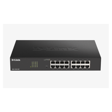 D-LINK SWITCH 16 PORTE GIGABIT SMART MANAGED, FANLESS, 802.1Q VLAN, 802.1p QoS, 11 RACKMOUNT INSTALLATION