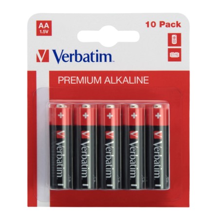 VERBATIM ALKALINE BATTERY AA 10-PACK (HANGCARD)