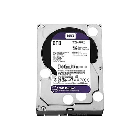 WESTER DIGITAL HARD DISK INTERNO PURPLE 6TB SATA 3,5" 64MB CACHE 5400RPM  ** RICONDIZIONATO**