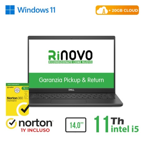 RINOVO NB DELL Latitude 3420-5420 REFURBISHED i5-11X00 DDR4 8GB SSD 256GB 14" W11P CLOUD20GB Grade A