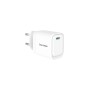 VULTECH CARICATORE ADATTATORE UNIVERSALE, 1 X TYPE-C, PD45 GAN PPS 45W, BIANCO COMPATTO