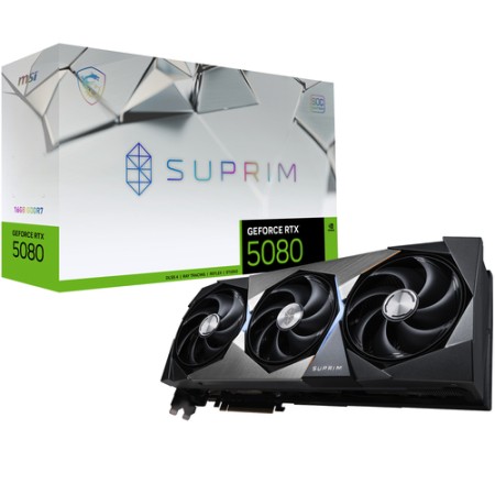 MSI VGA GEFORCE RTX 5080, RTX 5080 16G SUPRIM SOC, 16GB GDDR7, HDMI/DP*3, ATX, TRI FROZR, OC